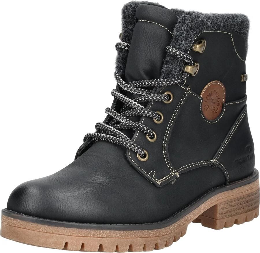 Tom Tailor Veterschoenen blokhak outdoorschoen veterschoenen met rits - Foto 4