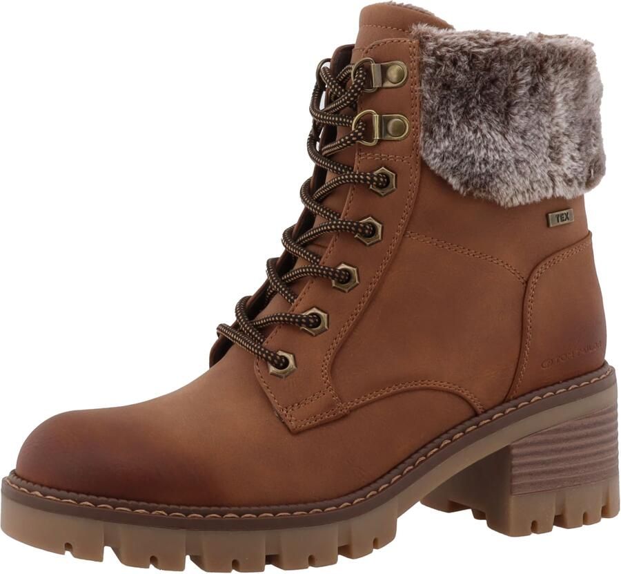 Tom Tailor Winterlaarsjes Workerboots plateau-enkellaars met blokhak