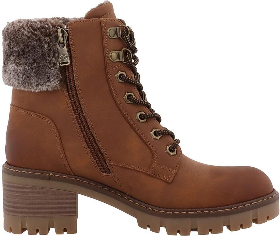 TOM TAILOR Veterlaarsjes cognac