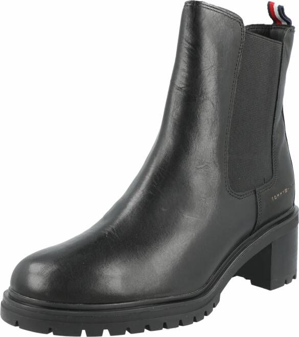 Tommy Hilfiger Chelsea boots van leermix met merkdetail in metallic - Foto 7