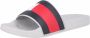 Tommy Hilfiger BADSLIPPER grijs zwart rood wit Flag pool Slide slipper - Thumbnail 5