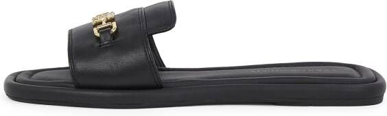 Tommy Hilfiger Slippers LEATHER HORSEBIT MULE flats zomerschoen comfortabele schoen met goudkleurige decoratieve gesp - Foto 2