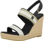 Tommy Hilfiger Blauwe Sandalen Golden Webbing - Thumbnail 4