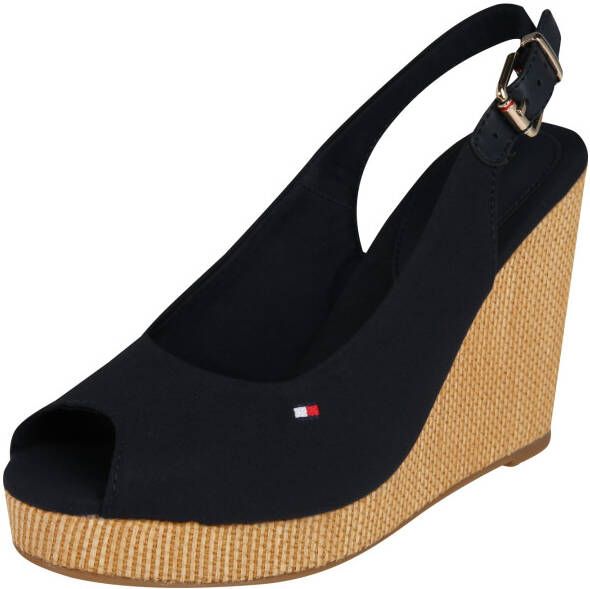 Tommy Hilfiger Sleehaksandaaltjes TOMMY WEBBING LOW WEDGE SANDAL met opvallende logo - Foto 11