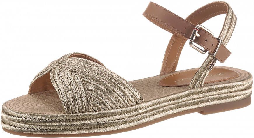 Tommy Hilfiger Sandalen TH ARTISANAL FLAT SANDAL met beleg van raffia -  Schoenen.nl