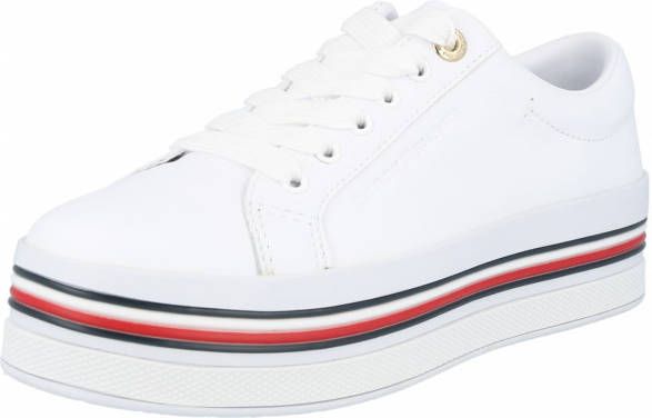 Tommy Hilfiger Plateausneakers CORPORATE FLATFORM CUPSOLE met strepen in  plateau - Schoenen.nl