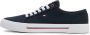 Tommy Jeans Blauwe Canvas Sneakers Core Corporate Black Dames - Thumbnail 6