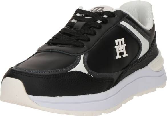 Tommy Hilfiger Sneakers met sleehak CASUAL FASHION RUNNER LTHR vrijetijdsschoen lage schoen veterschoen met contrast bies