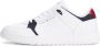 Tommy Hilfiger Basket core leren sneakers wit donkerblauw - Thumbnail 4