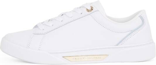 Tommy Hilfiger Plateausneakers CHIC COURT SNEAKER vrijetijdsschoen lage schoen veterschoen goudkleurige sieraandeel - Foto 5