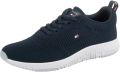 Tommy Hilfiger Sneakers CORPORATE KNIT RIB RUNNER vrijetijdsschoen lage schoen veterschoen met zijlogo-vlag - Blauw