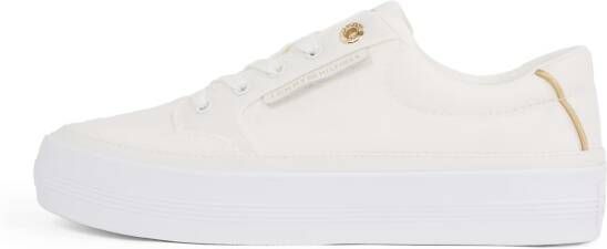 Tommy Hilfiger Plateausneakers ESSENTIAL VULC TEXTILE SNEAKER vrijetijdsschoen lage schoen veterschoen met goudkleurige details - Foto 5
