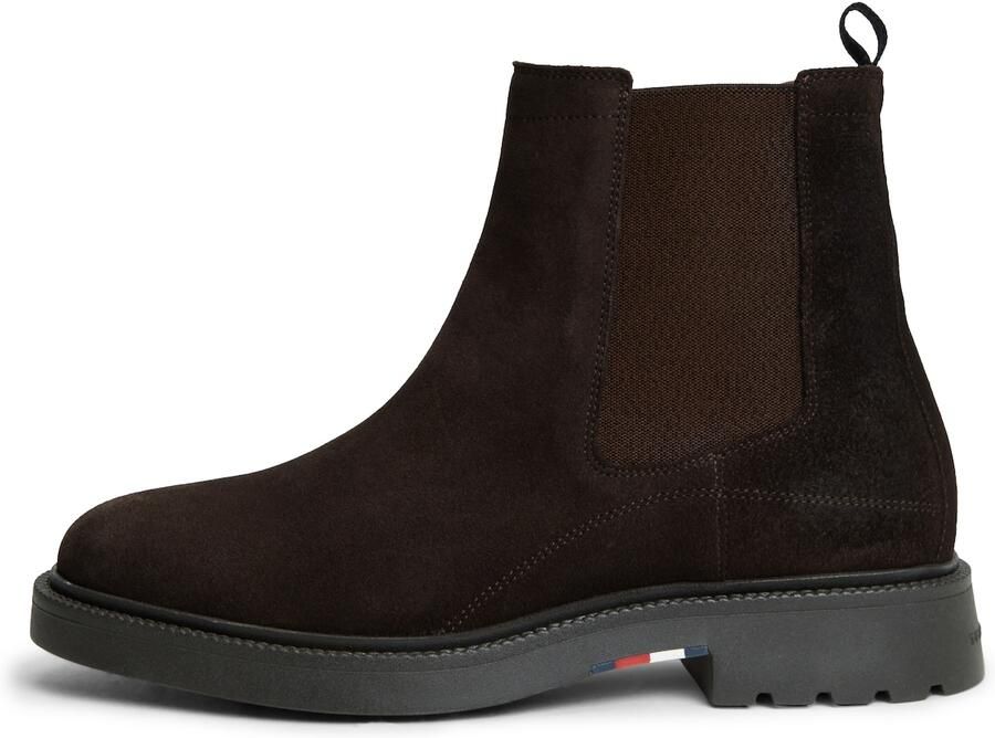 Tommy Hilfiger suède chelsea boots met profielzool bruin - Foto 14