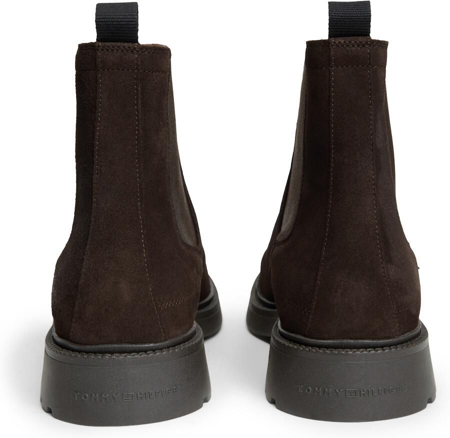 Tommy Hilfiger suède chelsea boots met profielzool bruin - Foto 4