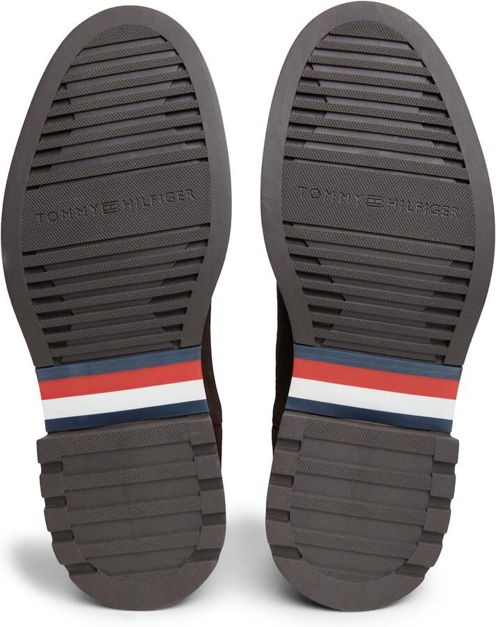 Tommy Hilfiger suède chelsea boots met profielzool bruin - Foto 6