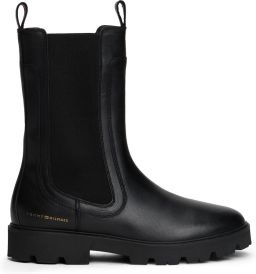 TOMMY HILFIGER Chelsea Boots Dames Th Lthr Mid Chelsea Leer Zwart