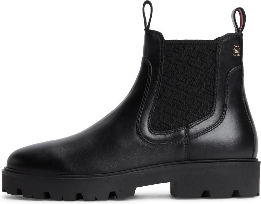 Tommy Hilfiger leren chelsea boots met profielzool zwart - Foto 6