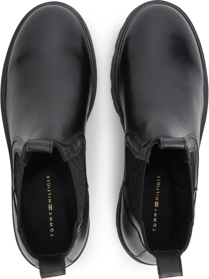 Tommy Hilfiger leren chelsea boots met profielzool zwart - Foto 4