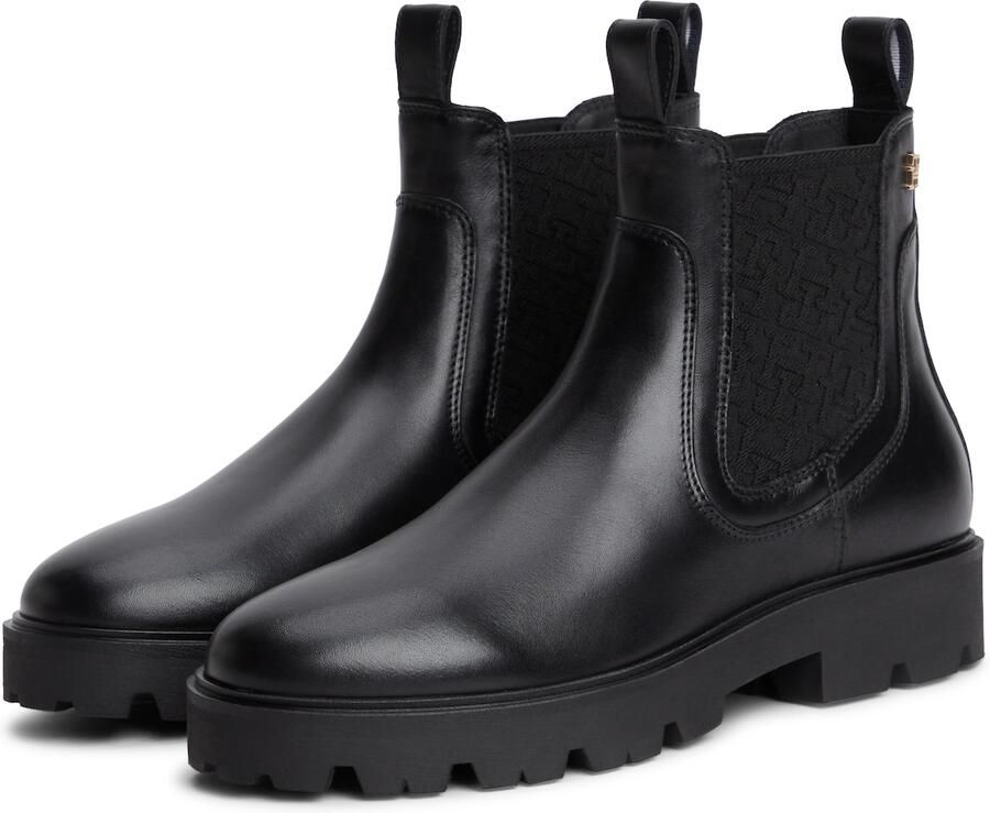 Tommy Hilfiger leren chelsea boots met profielzool zwart - Foto 2