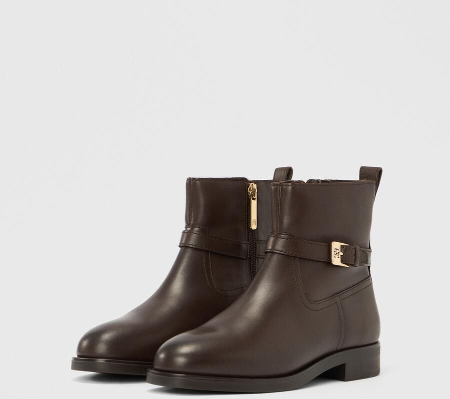 Tommy Hilfiger Laarsjes TH BUCKLE RIDING LEATHER BOOTIE blokhak enkellaarsjes zakelijke schoen met siersluiting - Foto 2
