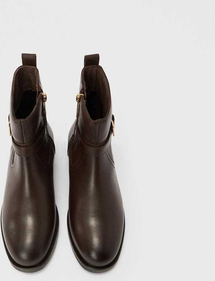 Tommy Hilfiger Laarsjes TH BUCKLE RIDING LEATHER BOOTIE blokhak enkellaarsjes zakelijke schoen met siersluiting - Foto 4