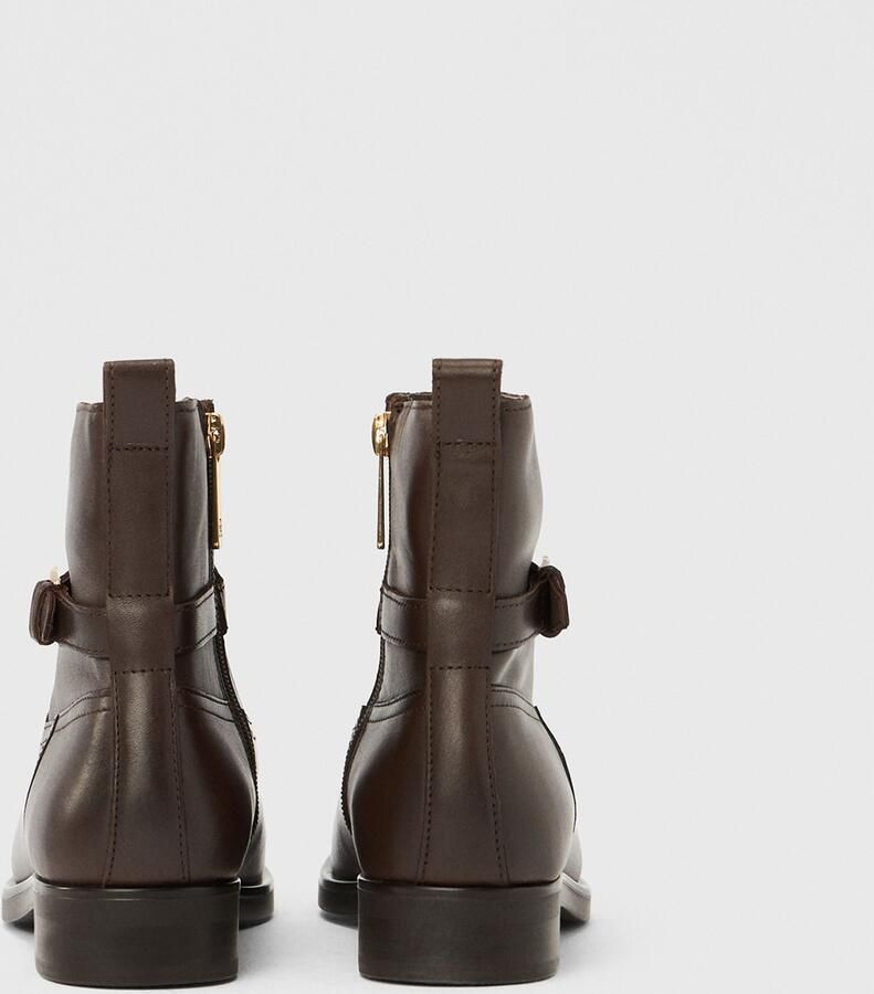 Tommy Hilfiger Laarsjes TH BUCKLE RIDING LEATHER BOOTIE blokhak enkellaarsjes zakelijke schoen met siersluiting - Foto 3
