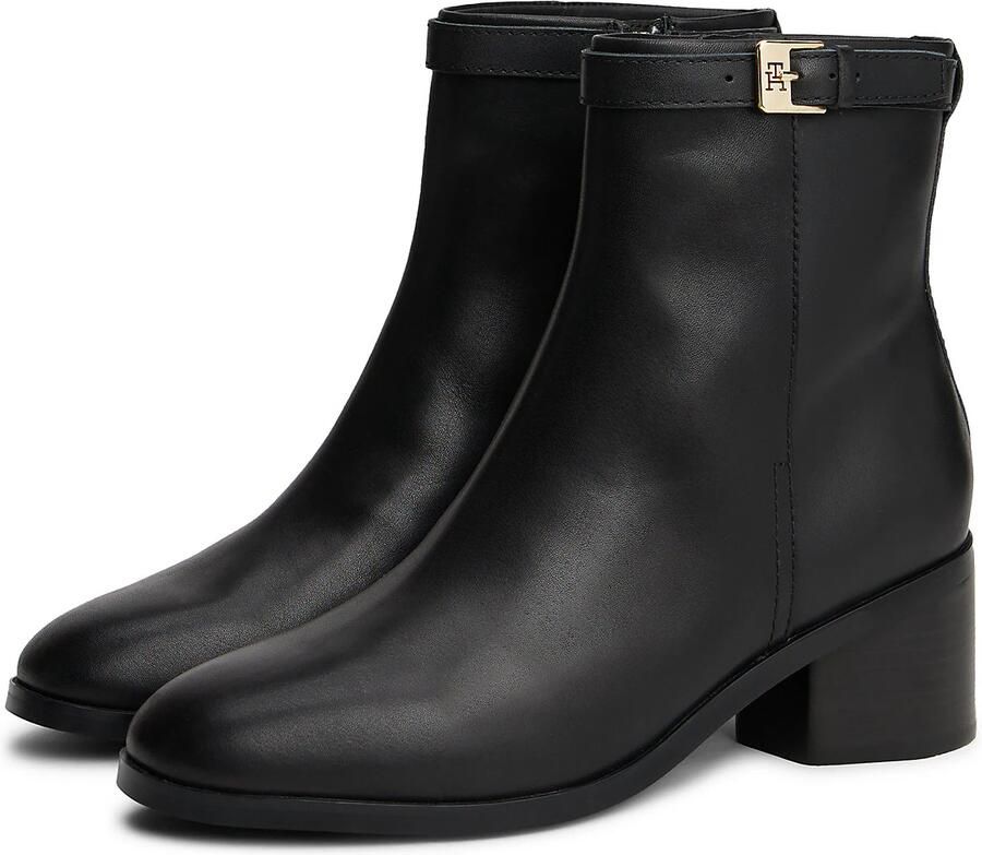 Tommy Hilfiger Laarsjes TH BUCKLE RIDING MID HEEL BOOTIE blokhak business schoen in smalle vorm - Foto 7