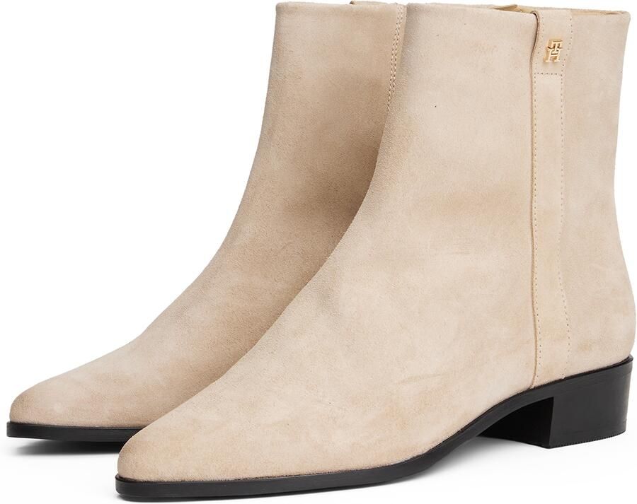TOMMY HILFIGER Beige Enkellaarsjes Th Suede Pointy Zip Bootie - Foto 5