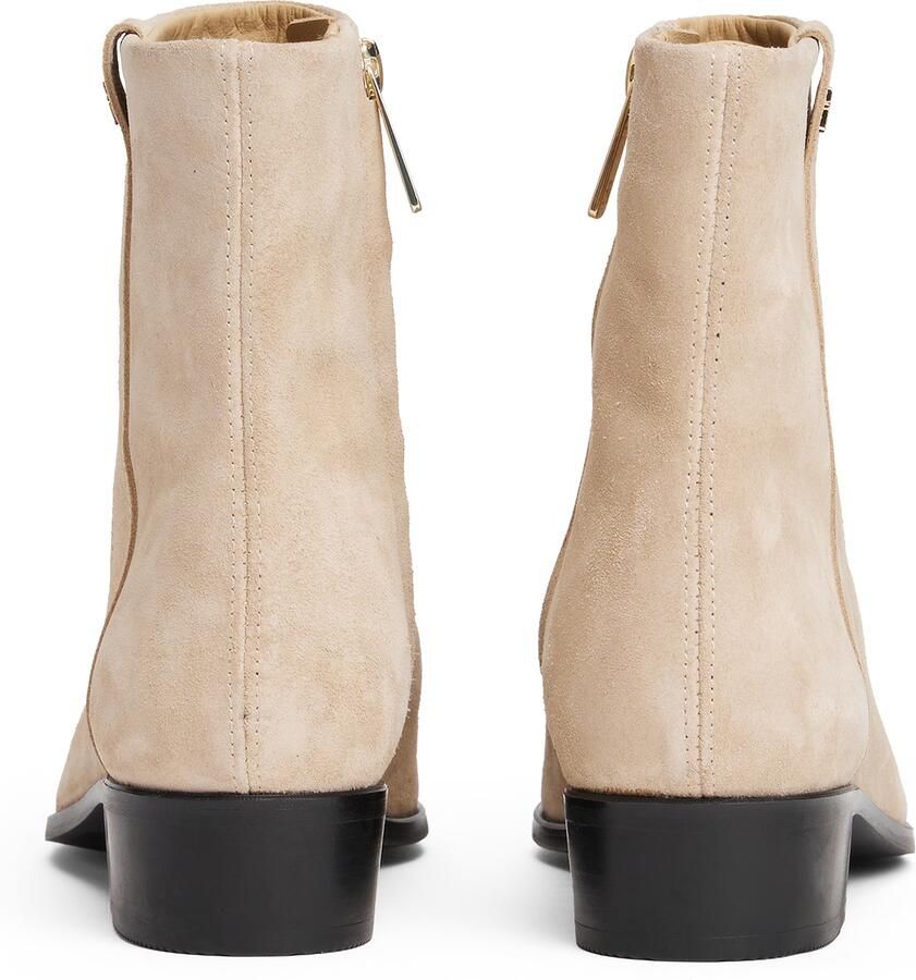 TOMMY HILFIGER Beige Enkellaarsjes Th Suede Pointy Zip Bootie - Foto 3
