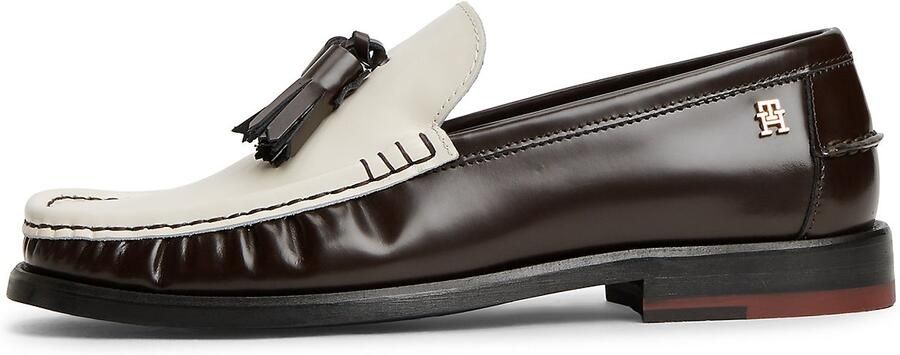 TOMMY HILFIGER Instappers 'New York' kastanjebruin wit