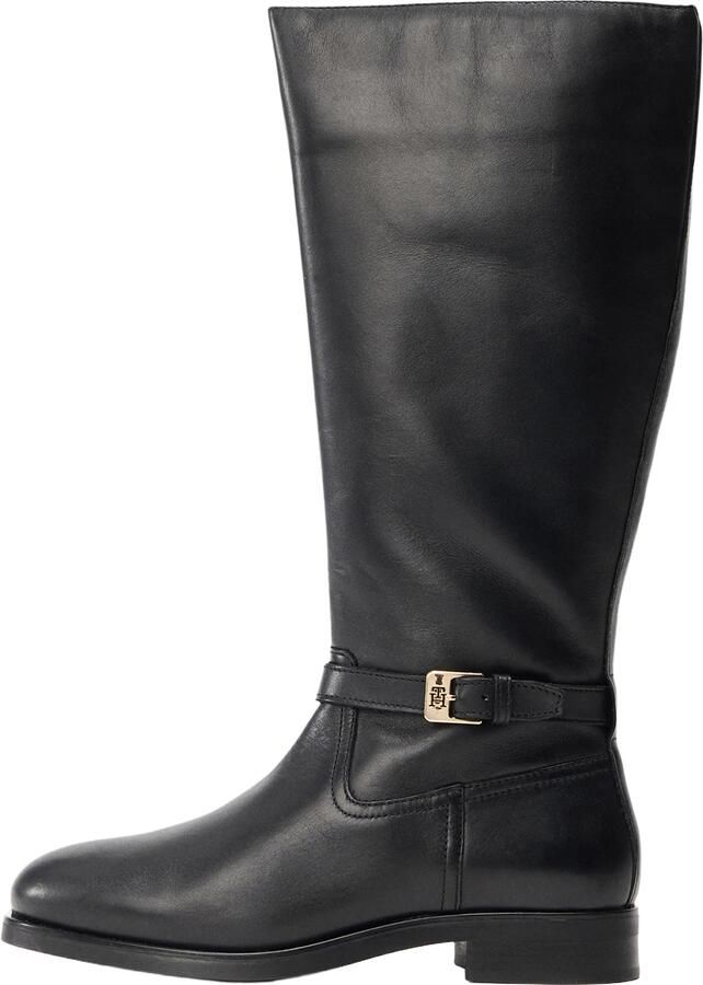 Tommy Hilfiger Laarzen TH BUCKLE RIDING LTHR LONG BOOT hakken lange laarzen zakelijke laarzen met decoratieve gesp