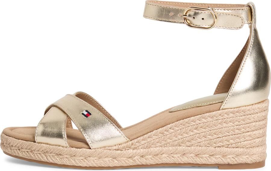 Tommy Hilfiger Sandalen met sleehak MID WEDGE ESPAD X CROSS GOLD