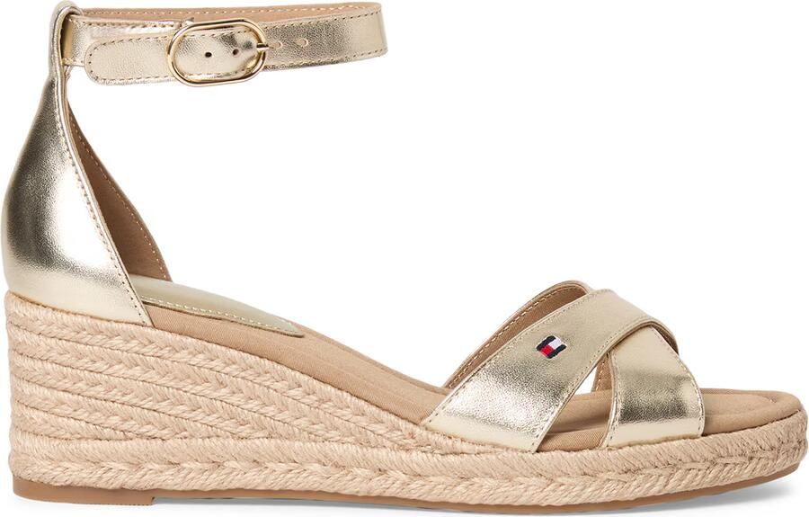 Tommy Hilfiger Sandalen met sleehak MID WEDGE ESPAD X CROSS GOLD - Foto 7