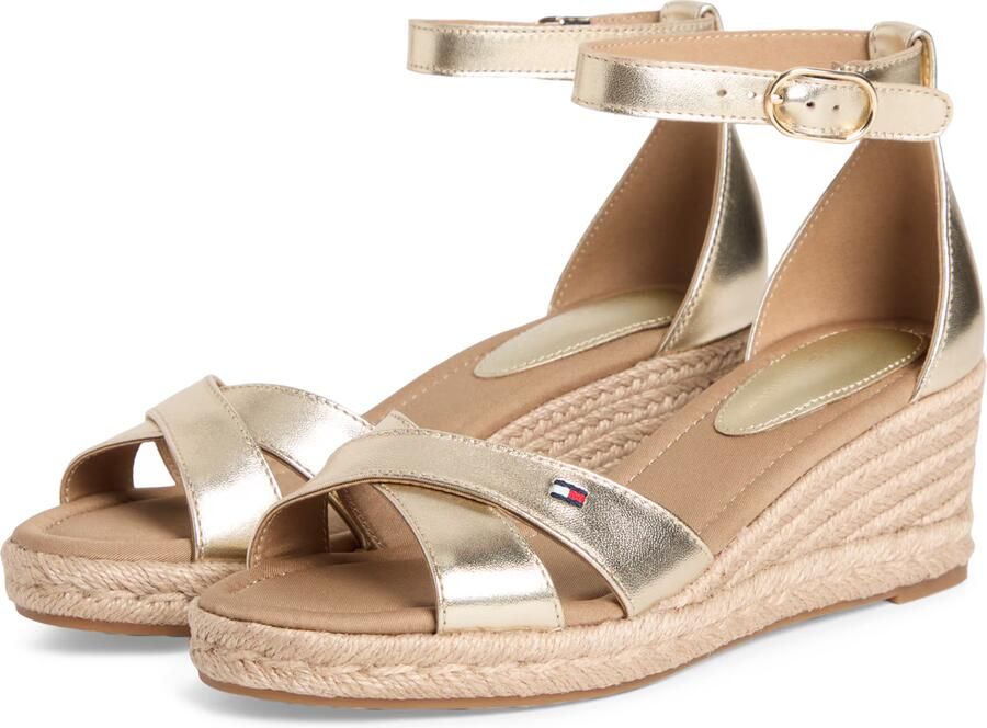 Tommy Hilfiger Sandalen met sleehak MID WEDGE ESPAD X CROSS GOLD - Foto 6