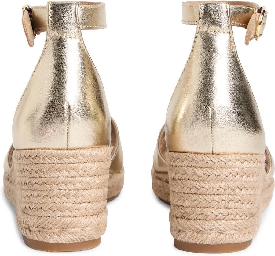 Tommy Hilfiger Sandalen met sleehak MID WEDGE ESPAD X CROSS GOLD - Foto 3