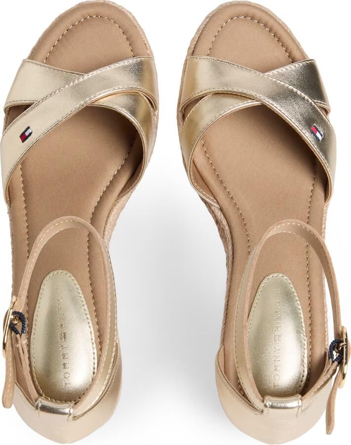 Tommy Hilfiger Sandalen met sleehak MID WEDGE ESPAD X CROSS GOLD - Foto 5