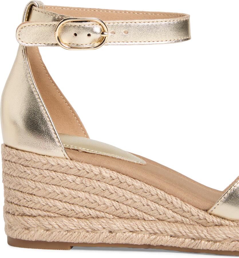 Tommy Hilfiger Sandalen met sleehak MID WEDGE ESPAD X CROSS GOLD - Foto 4