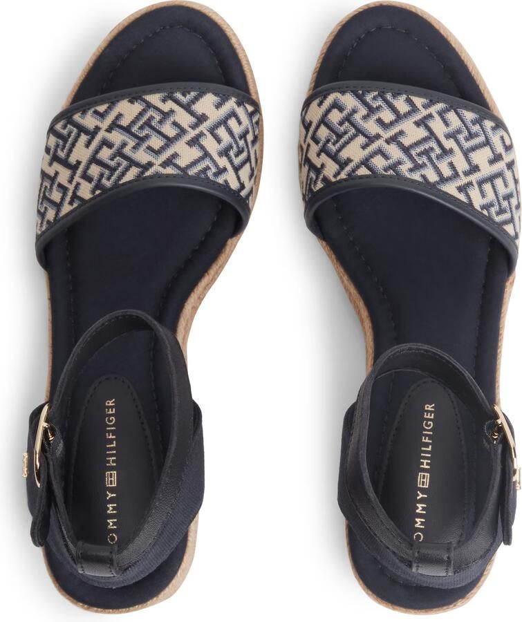 TOMMY HILFIGER Sandalen met riem 'Logo Plaque Wedge Heel' beige navy lichtblauw - Foto 2