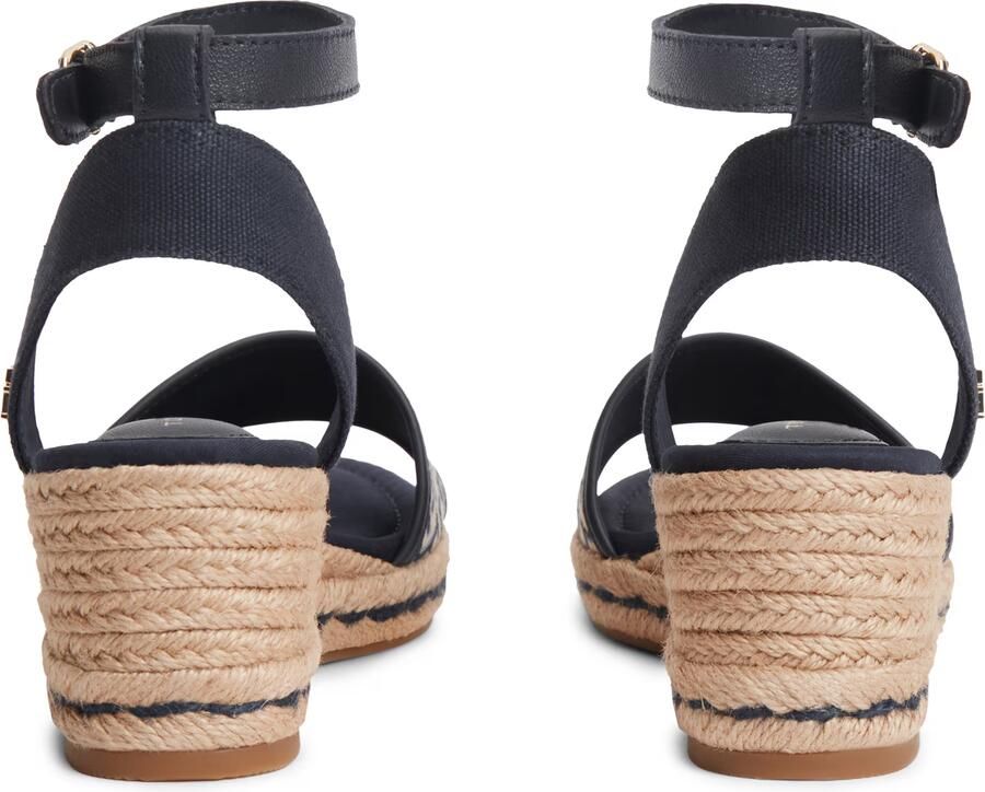 TOMMY HILFIGER Sandalen met riem 'Logo Plaque Wedge Heel' beige navy lichtblauw - Foto 4