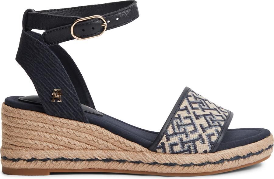 TOMMY HILFIGER Sandalen met riem 'Logo Plaque Wedge Heel' beige navy lichtblauw - Foto 5