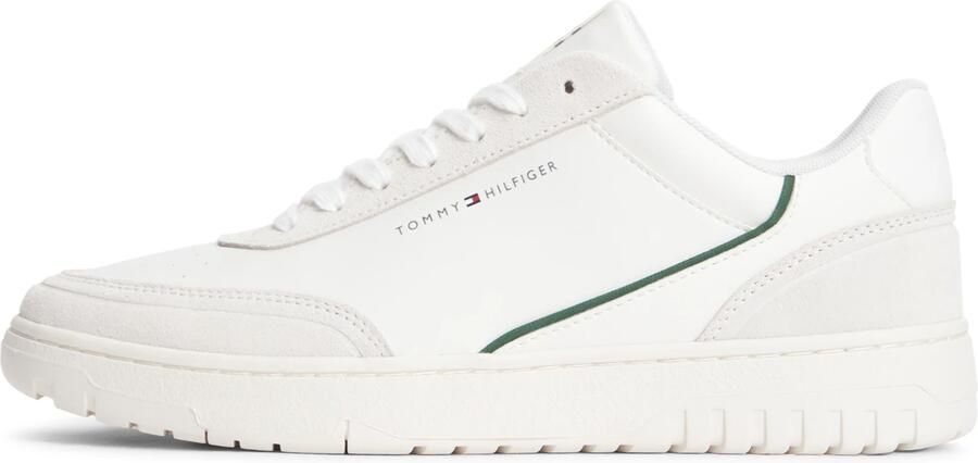 TOMMY HILFIGER Sneakers laag 'Basket Core' ecru groen