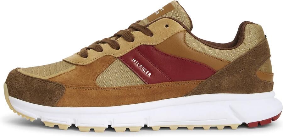 TOMMY HILFIGER Sneakers laag bruin ombergrijs kaki wijnrood