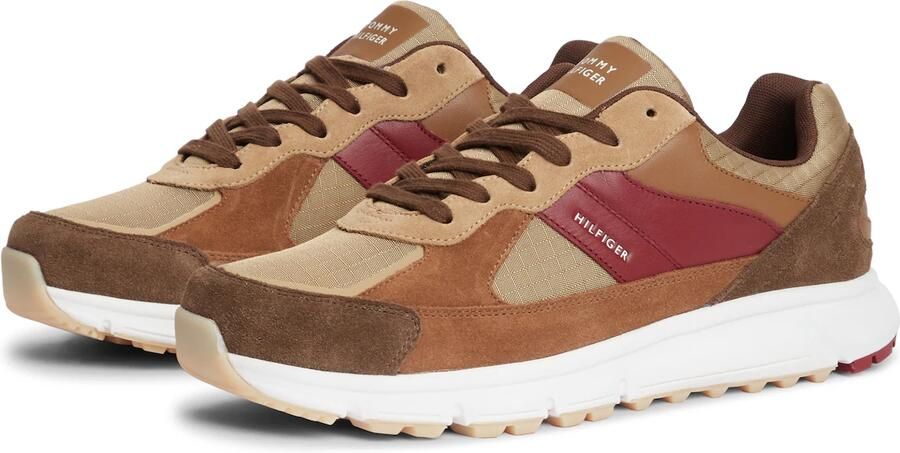 TOMMY HILFIGER Sneakers laag bruin ombergrijs kaki wijnrood - Foto 5