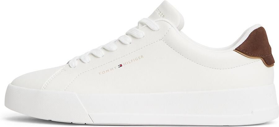 TOMMY HILFIGER Sneakers laag 'Court Ess' lichtbeige bruin wit