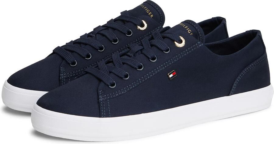 Tommy Hilfiger Low top sneakers van canvas met logo-applicatie - Foto 6