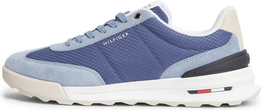 TOMMY HILFIGER Sneakers laag 'Retro Runner' lichtbeige saffier duifblauw