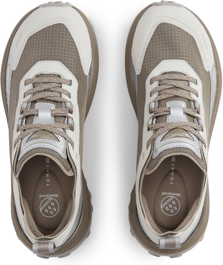 TOMMY HILFIGER Sneakers laag taupe zilver wolwit - Foto 3