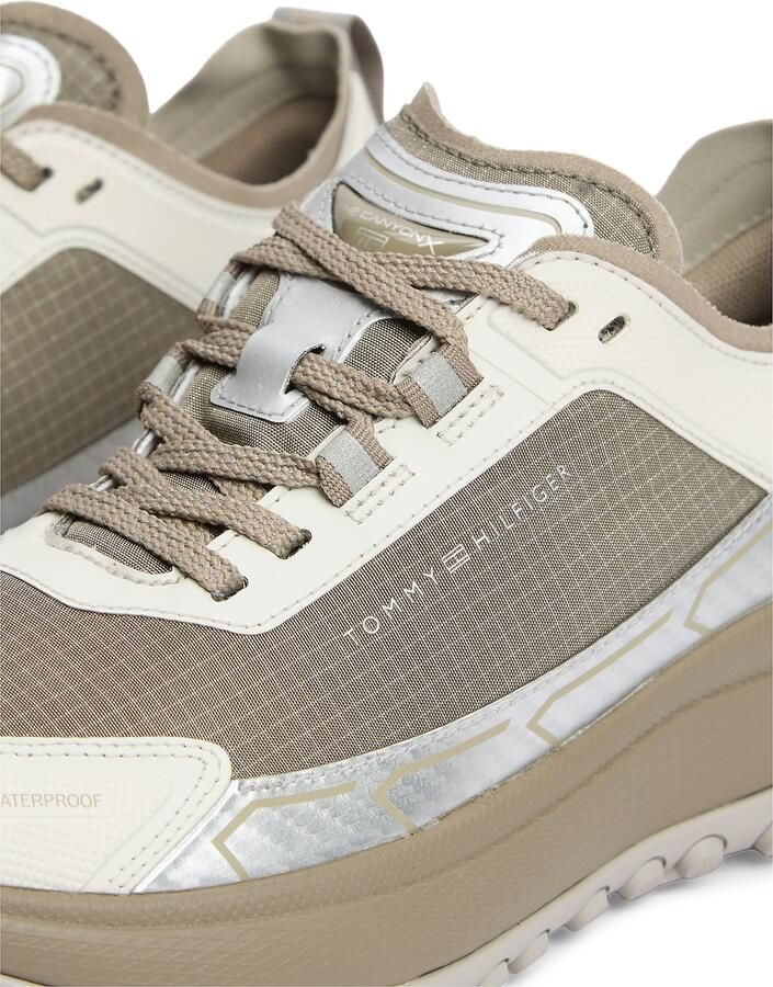 TOMMY HILFIGER Sneakers laag taupe zilver wolwit - Foto 4