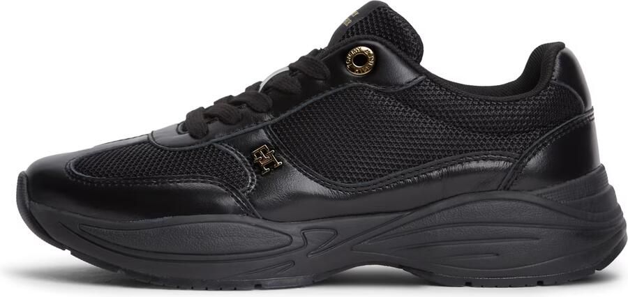 TOMMY HILFIGER Sneakers laag 'TH Monogram Mixed Texture' zwart