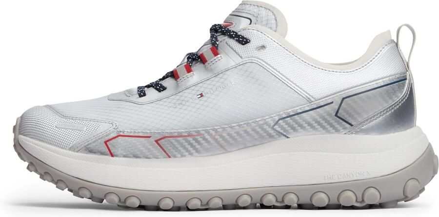 TOMMY HILFIGER Sneakers laag 'The Canyon X' lichtgrijs rood zilver wit